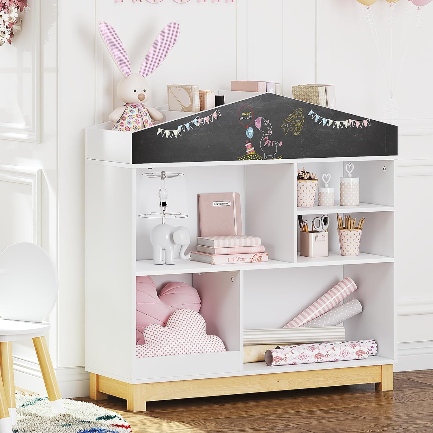 UTEX Kids Bookshelf and Toy Storage, Children's Bookcases with Cubby