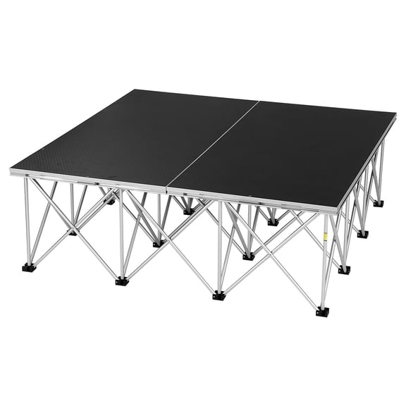 UTHCLO 4 x 4 ft Folding Portable Stage Platform Modular Unit with 16 High 16-Strut Centipede Riser for Auditoriums Concerts Bars Aluminum