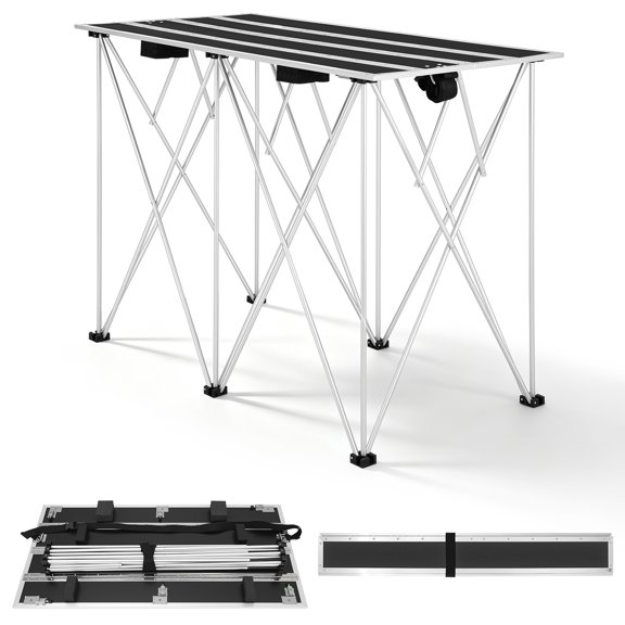 UTHCLO DJ Folding Portable Bar Table Tradeshow Podium Table for Indoor Outdoor Party Picnic Exhibition 48.03" x 35.83" x 24.02"