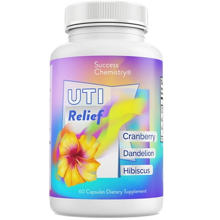 Success Chemistry Uti Relief Complete Urinary Tract Support Supplement for General Health & Wellness with D-Mannose - 60 Capsules