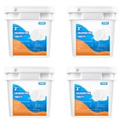 UTIKEM 40 Pounds 3" Stabilized Chlorine Tabs for Swimming Pools, Hot Tubs, and Spas, Slow Dissolving, Chlorinating Tablets - 10 Pounds 4 Packs