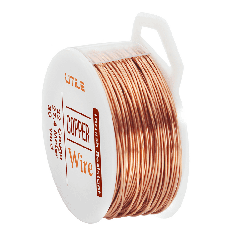 UTILE Soft 99% Copper Wire, 22-Gauge, 90 ft /30-Yards, for Jewelry Making  or Crafts Supplies, Tarnish Resistant for Making Hobby Craft, Decorations