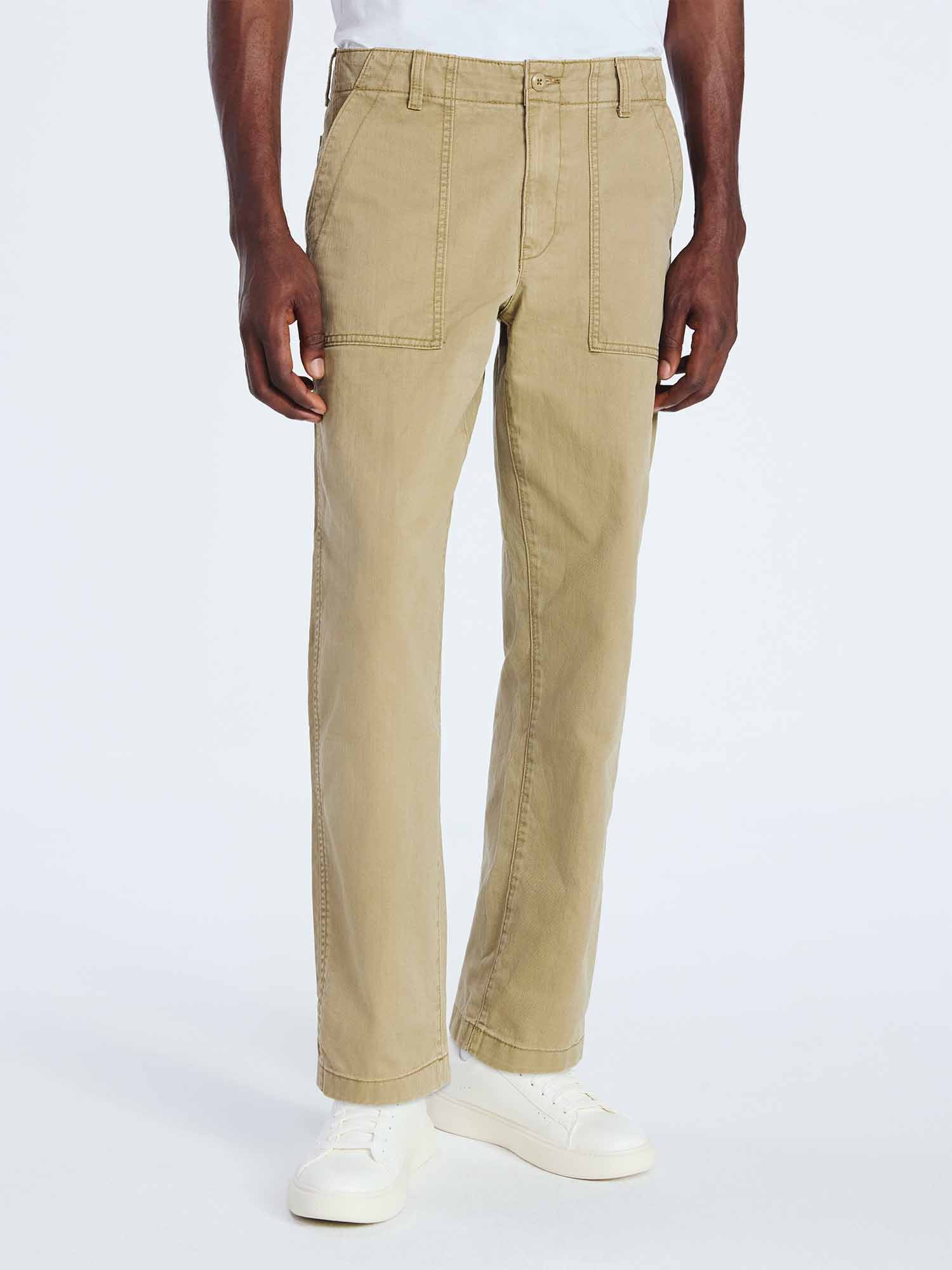 Free Assembly Men's Straight Fit Cotton Utility Pants, Sizes 30-38