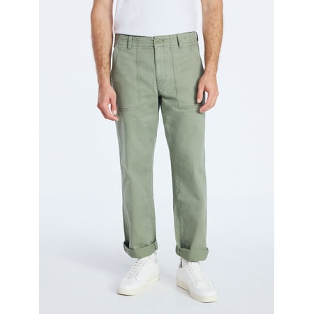 Free Assembly Men's Straight Fit Cotton Utility Pants, Sizes 30-38