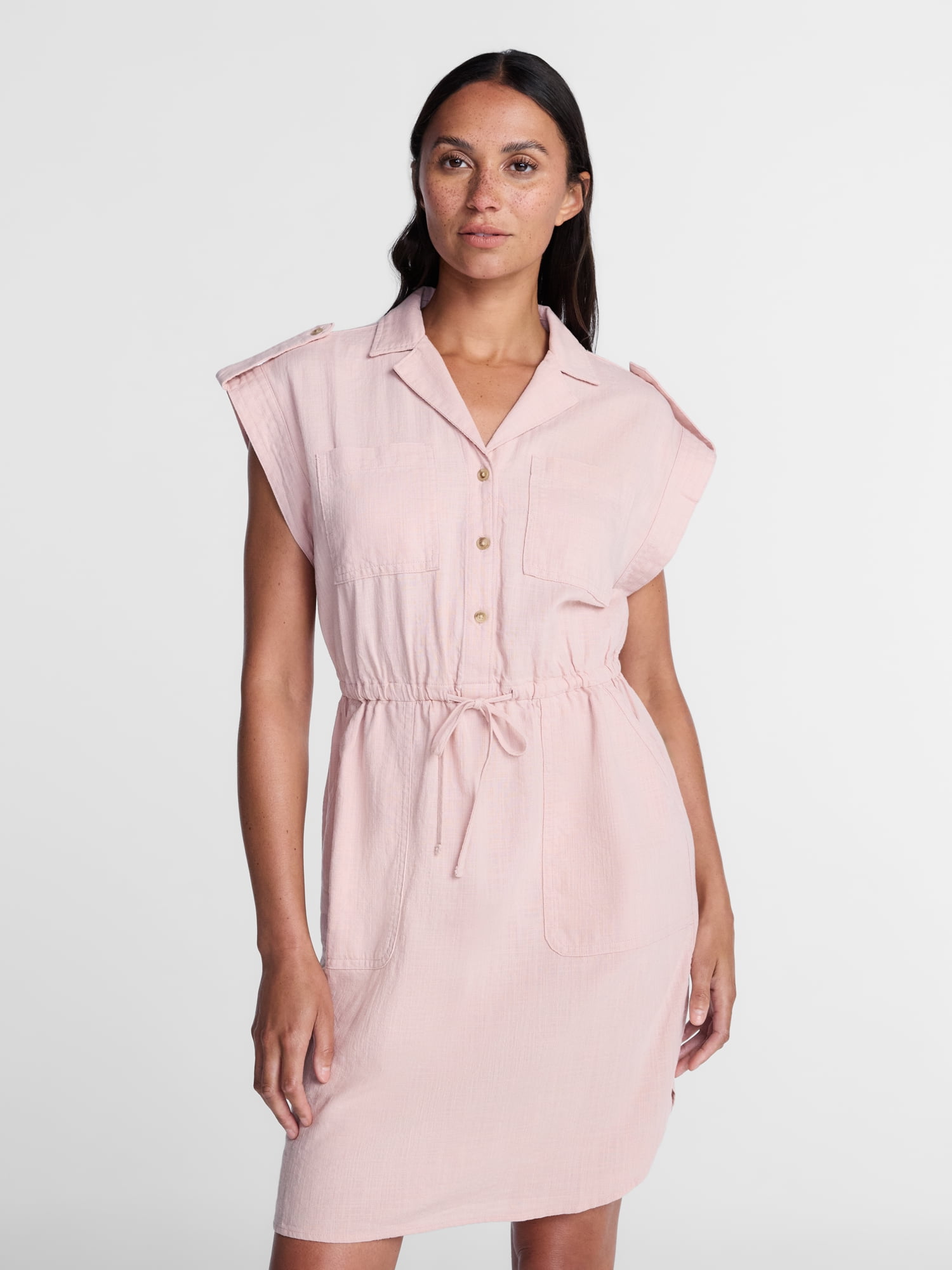 Time and Tru Women's Utility Shirtdress, Sizes XS-XXXL
