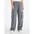 thumbnail image 1 of Scoop Women’s Mineral Washed Wide Leg Cargo Sweatpants, Sizes XS-XXL, 1 of 5