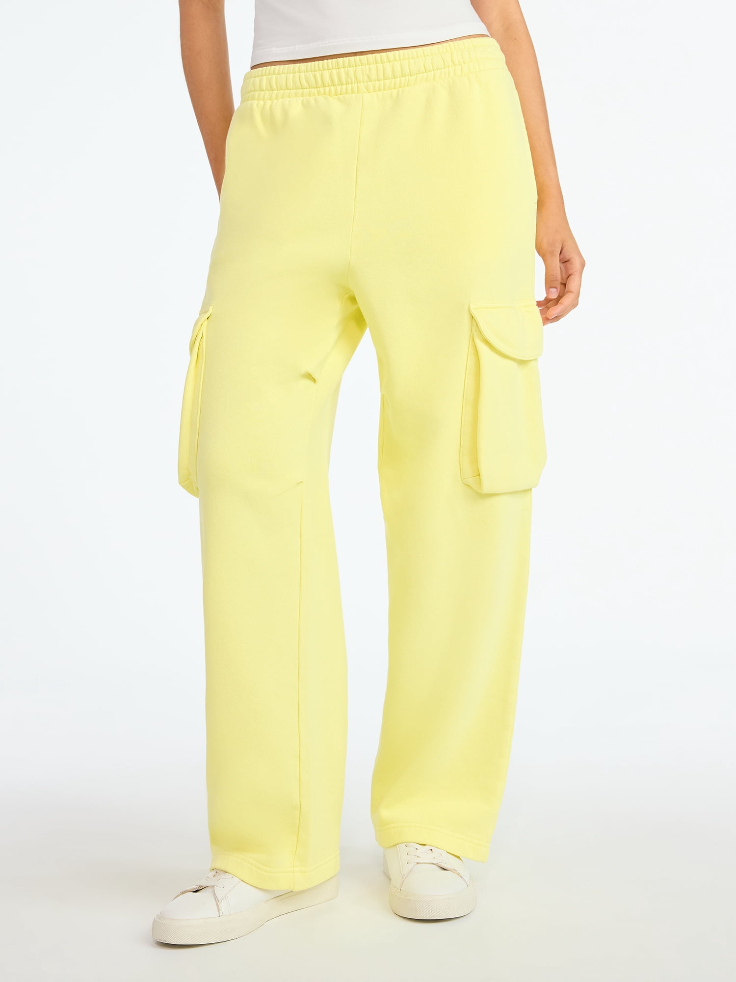 Scoop Women's and Women's Plus Utility Wide Leg Cargo Sweatpant, Sizes XS-4X