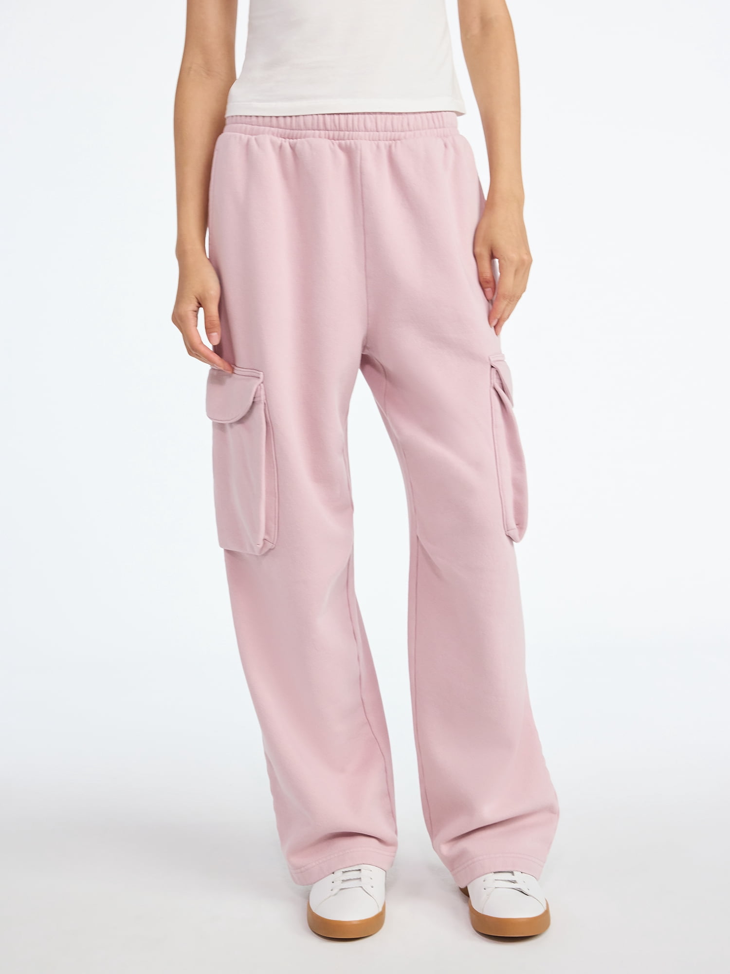 Scoop Women's and Women's Plus Utility Wide Leg Cargo Sweatpant, Sizes XS-4X