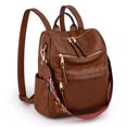 thumbnail image 1 of UTO Backpack Purse for Women Vegan Leather Fashion Convertible Design Shoulder Bag Travel Backpack(Brown 2), 1 of 7