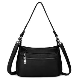 Medium Compartment Satchel Crossbody Bag Purse Handbag,black，G35995