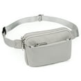 thumbnail image 1 of UTO Fanny Packs for Women Waterproof Waist Bag Nylon Fashion Small Crossbody Belt Bag with Zipper Pocket for Travel(Light Grey), 1 of 8