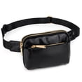 thumbnail image 1 of UTO Fanny Packs for Women Waterproof Waist Bag PU Leather Fashion Small Crossbody Belt Bag with Zipper Pocket for Travel(Black), 1 of 8