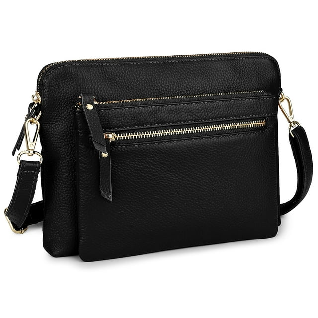 UTO Genuine Leather Crossbody Bags for Women Large Capacity Messenger Handbags Waterproof