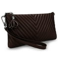 thumbnail image 1 of UTO Small Crossbody Clutch Handbag for Women Genuine Leather Wristlet Wallet Purses with Shoulder Strap(Coffee), 1 of 7