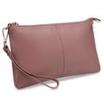 thumbnail image 1 of UTO Small Crossbody Clutch Purse for Women Genuine Leather Ladies Wristlet Wallet Handbag for Daily Traval(Dark Pink), 1 of 7