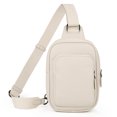 thumbnail image 1 of UTO Small Sling Bags for Women PU Leather Crossbody Purse Trendy Chest Bag with Adjustable Shoulder Strap for Travel(Off White), 1 of 8
