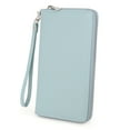 thumbnail image 1 of UTO Wallets for Women PU Leather Zip Around Clutch Purse Card Holder Large Capacity Ladies Phone Wristlet(Cross Blue), 1 of 7
