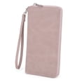 thumbnail image 1 of UTO Wallets for Women PU Leather Zip Around Clutch Purse Card Holder Large Capacity Ladies Phone Wristlet(Light Pink), 1 of 7