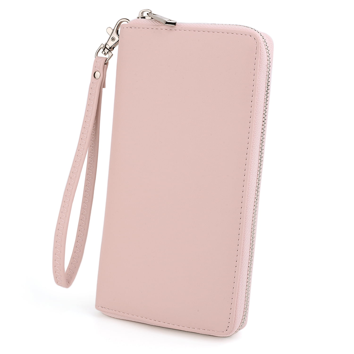 Pink Hand Wallet UTO Wallets for Women PU Leather Zip Around Clutch Purse Card Holder ...