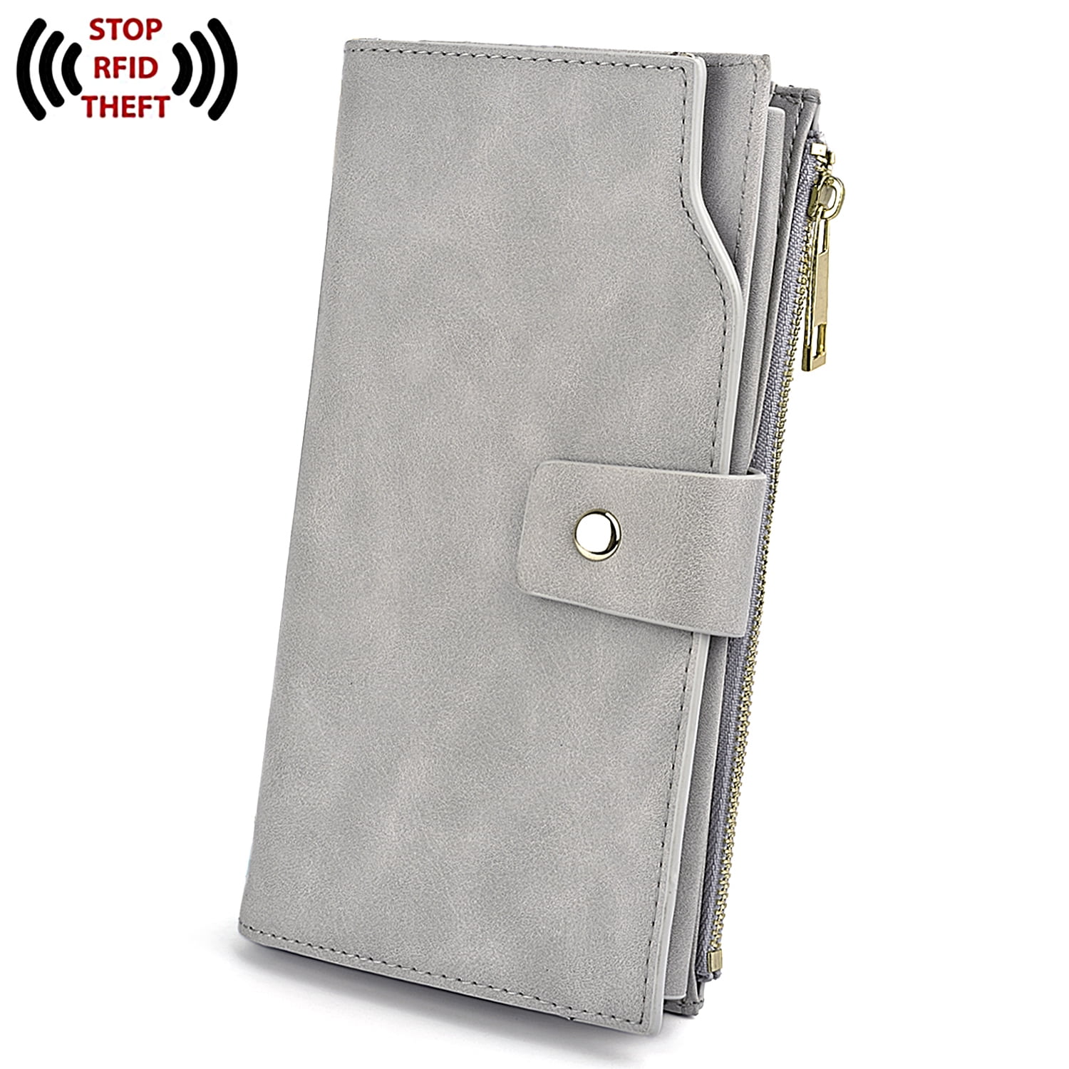 UTO Wallets for Women Vegan Leather RFID Blocking Trifold Purse Card