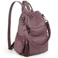 thumbnail image 1 of UTO Women's Backpack Purse PU Leather Large Designer Ladies Fashion Shoulder Handbag with Tassel(Purple), 1 of 8