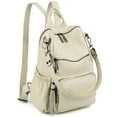 thumbnail image 1 of UTO Women's Backpack Purse PU Leather Large Designer Ladies Fashion Shoulder Handbag with Tassel(White), 1 of 9