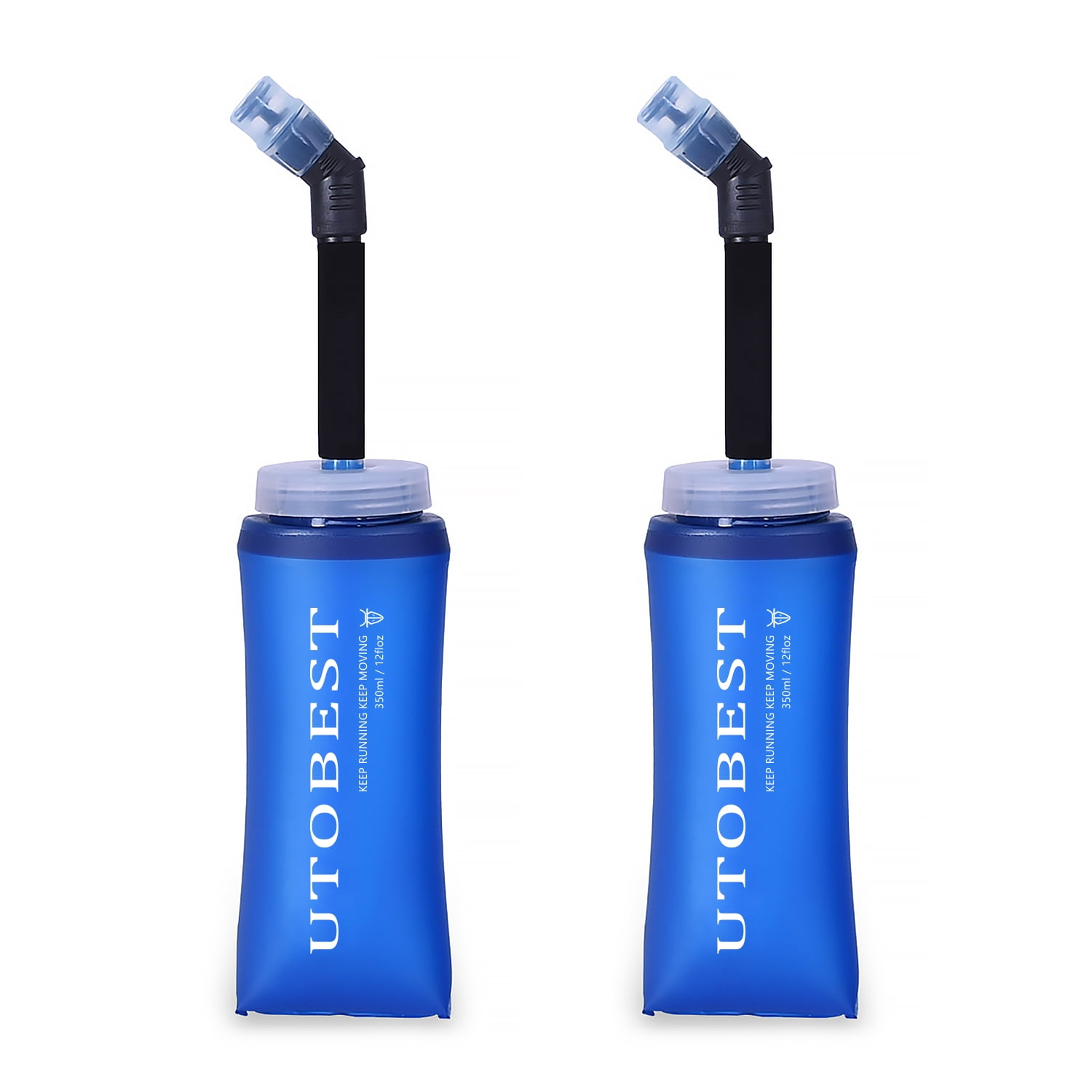 UTOBEST Soft Flask Collapsible Running Water Bottle - BPA-Free TPU, 250ml/350ml/500ml, Wide Opening