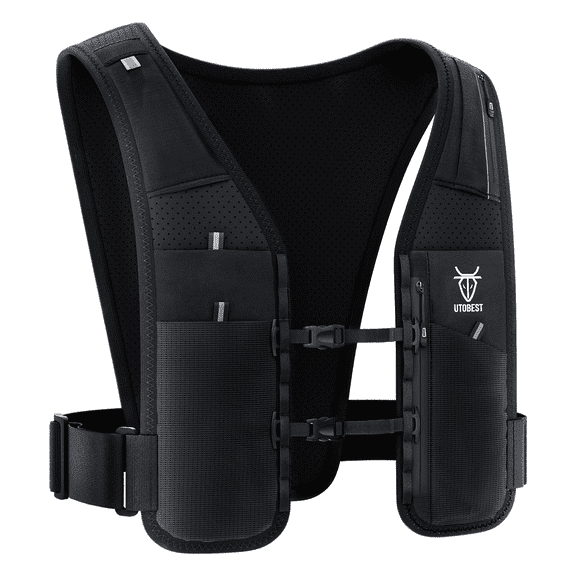 UTOBEST UTR113 Reflective Running Vest Hydration Pack Adjustable Phone Holder with Led Light, L