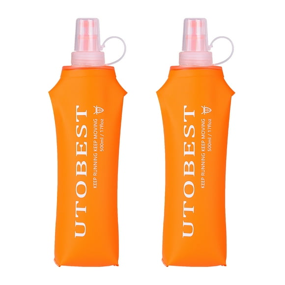 UTOBEST UTR203 2pcs 500ml Soft Flask Collapsible TPU Water Bottle for Outdoor