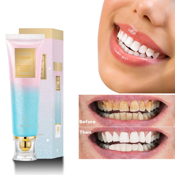 UTOGRU Nicotinamide Dazzle White Toothpaste,Toothpaste Fresh Breath Niacinamide, Repair and Protect Teeth, Toothpaste for Sensitive Teeth, Natural Peppermint