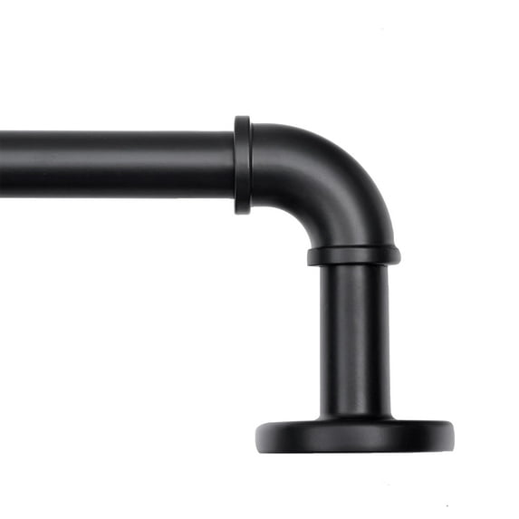 UTOPIA ALLEY Wall Mounted 1 inch Industrial Curtain Rods for Windows 48" to 86", Blackout Curtain Rod, Wrap Around Heavy Duty Curtain Rods, Indoor and Outdoor, Rustic Style, Matte Black