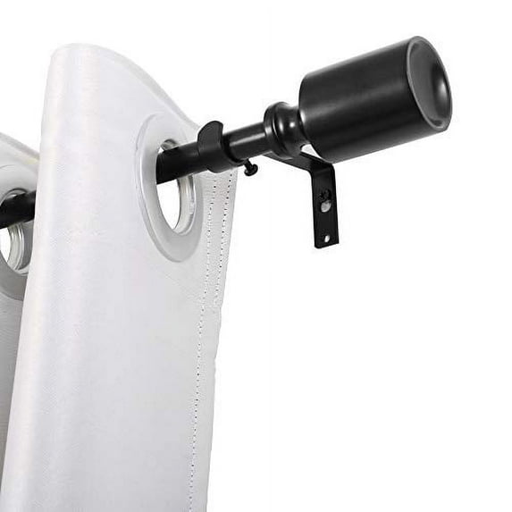 UTOPIA ALLEY Wall Mounted 3/4 Inch Curtain Rod - Curtain Rods For Windows 48 to 86 Inch, Adjustable Drapery Rods, Black Curtain Rods, Bedroom Curtain Rods, Tapestry Poles (Black, 48"-86")