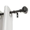 thumbnail image 1 of UTOPIA ALLEY Wall Mounted 3/4 Inch Curtain Rod - Curtain Rods For Windows 48 to 86 Inch, Adjustable Drapery Rods, Black Curtain Rods, Bedroom Curtain Rods, Tapestry Poles (Black, 48"-86"), 1 of 8