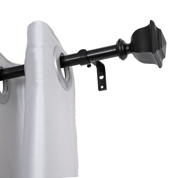 UTOPIA ALLEY Wall Mounted 3/4 Inch Curtain Rod - Curtain Rods For Windows 48 to 86 Inch, Adjustable Drapery Rods, Black Curtain Rods, Bedroom Curtain Rods, Tapestry Poles (Black, 48"-86")