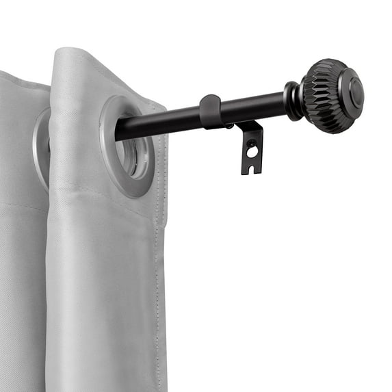 UTOPIA ALLEY Wall Mounted 3/4 Inch Curtain Rod - Curtain Rods For Windows 86 to 120 Inch, Adjustable Drapery Rods, Black Curtain Rods, Bedroom Curtain Rods, Tapestry Poles (Black, 86"-120")