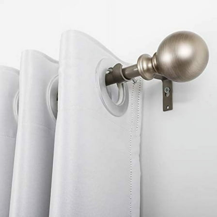 UTOPIA ALLEY Wall Mounted 3/4 Inch Curtain Rod - Curtain Rods For Windows 86 to 120 Inch, Adjustable Drapery Rods, Satin Nickel Bedroom Curtain Rods, Tapestry Poles (Satin Nickel 86"-120")