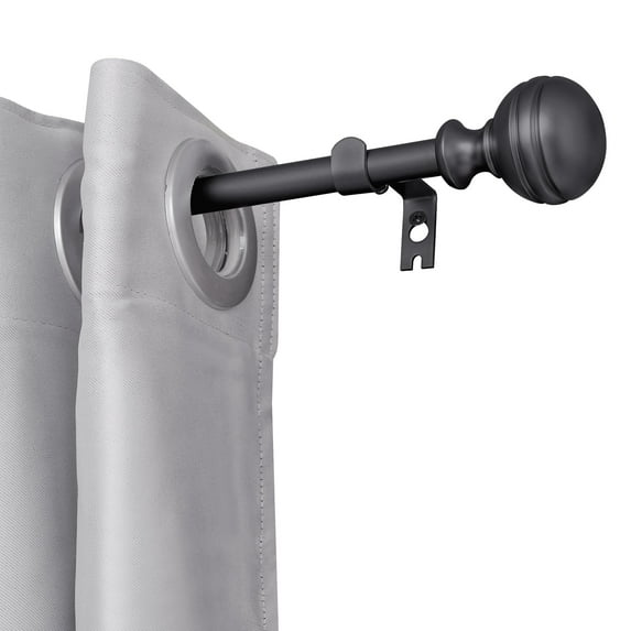 UTOPIA ALLEY Wall Mounted 5/8 Inch Curtain Rod - Curtain Rods For Windows 28 to 48 Inch, Adjustable Drapery Rods, Black Curtain Rods, Bedroom Curtain Rods, Tapestry Poles (Black, 28"-48")