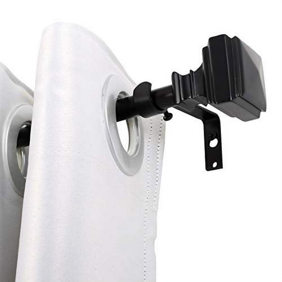 UTOPIA ALLEY Wall Mounted 5/8 Inch Curtain Rod - Curtain Rods For Windows 28 to 48 Inch, Adjustable Drapery Rods, Black Curtain Rods, Bedroom Curtain Rods, Tapestry Poles (Black, 28"-48")