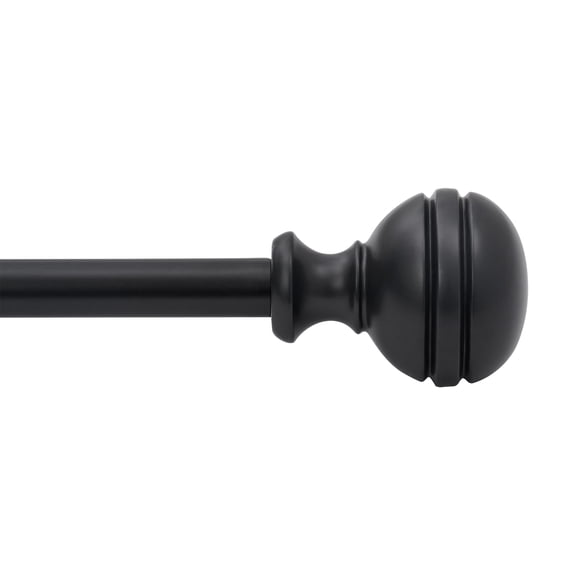UTOPIA ALLEY 5/8 Inch Curtain Rod - Curtain Rods For Windows 48 to 86 Inch, Adjustable Drapery Rods, Black Curtain Rods, Bedroom & Living Room Decorative Curtain Rods, Tapestry Poles (Black, 48"-86")