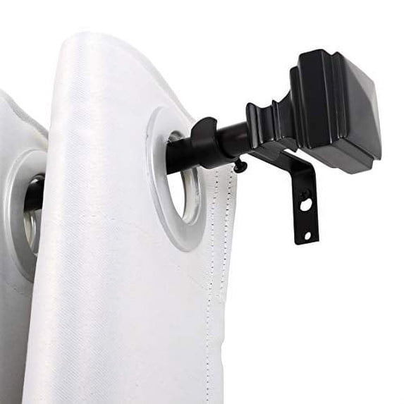 UTOPIA ALLEY Wall Mounted 5/8 Inch Curtain Rod - Curtain Rods For Windows 48 to 86 Inch, Adjustable Drapery Rods, Black Curtain Rods, Bedroom Curtain Rods, Tapestry Poles (Black, 48"-86")