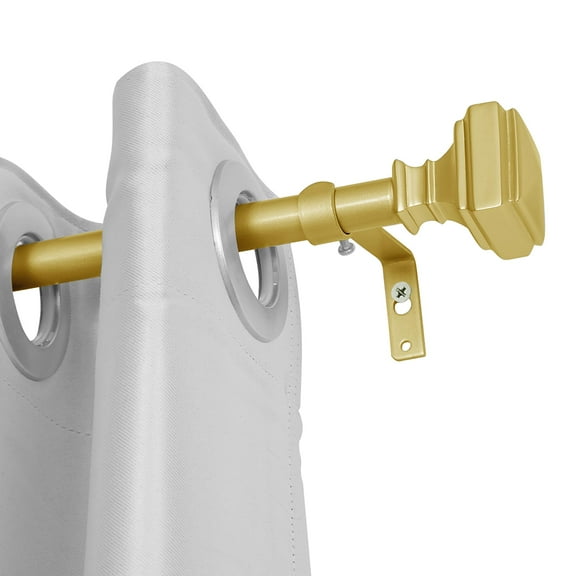 UTOPIA ALLEY Wall Mounted 5/8 Inch Curtain Rod - Curtain Rods For Windows 48 to 86 Inch, Adjustable Drapery Rods, Gold Curtain Rods, Bedroom Curtain Rods, Tapestry Poles (Gold, 48"-86")