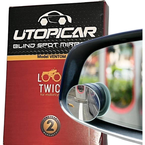 UTOPICAR - Round Suction Cup Blind Spot Convex Car Mirror Model: VENTOM - 2Pack