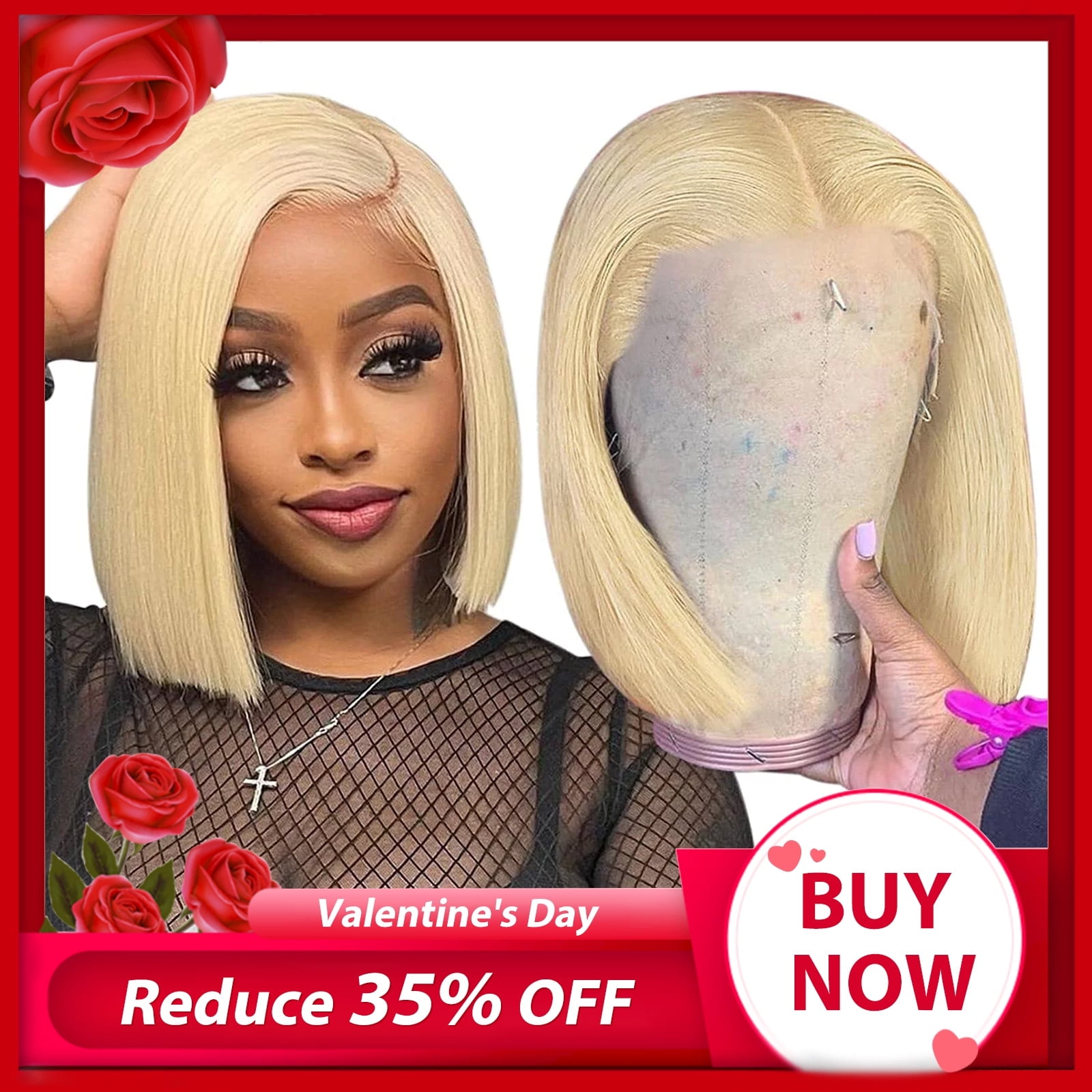 13x4 Glueless Lace Front Wig Human Hair Straight Bob 14 Inch Summervibes[AISI HAIR]Bob Wig Human Hair 13x4 HD Lace Front  main image 4