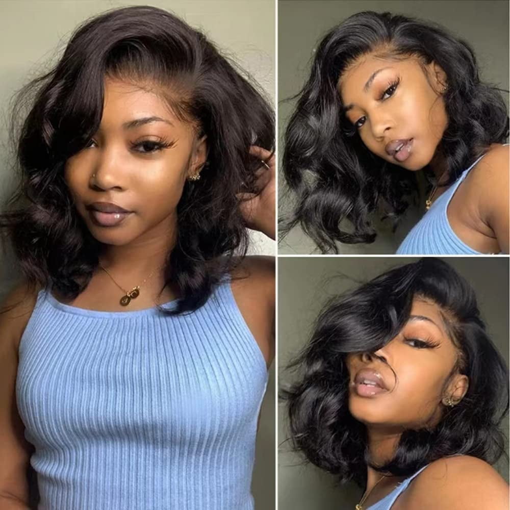 UTOURS Body Wave Lace Front Wigs Human Hair Pre Plucked With Baby Hair Brazilian 4X4 Lace Closure Human Hair Wigs Natural Color For Black Women 180% Density 14inch