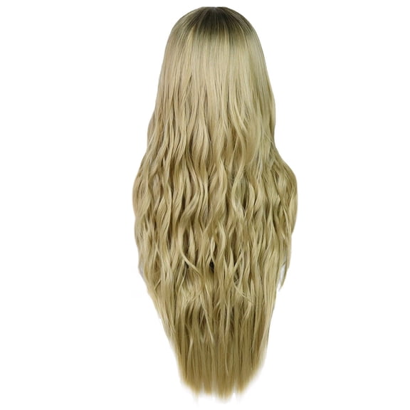 UTOURS Color Hair Fashion Female Gradient Wig Mid-Length Hood Long Curly wig Hair Tape Double Sided Hair Extensions