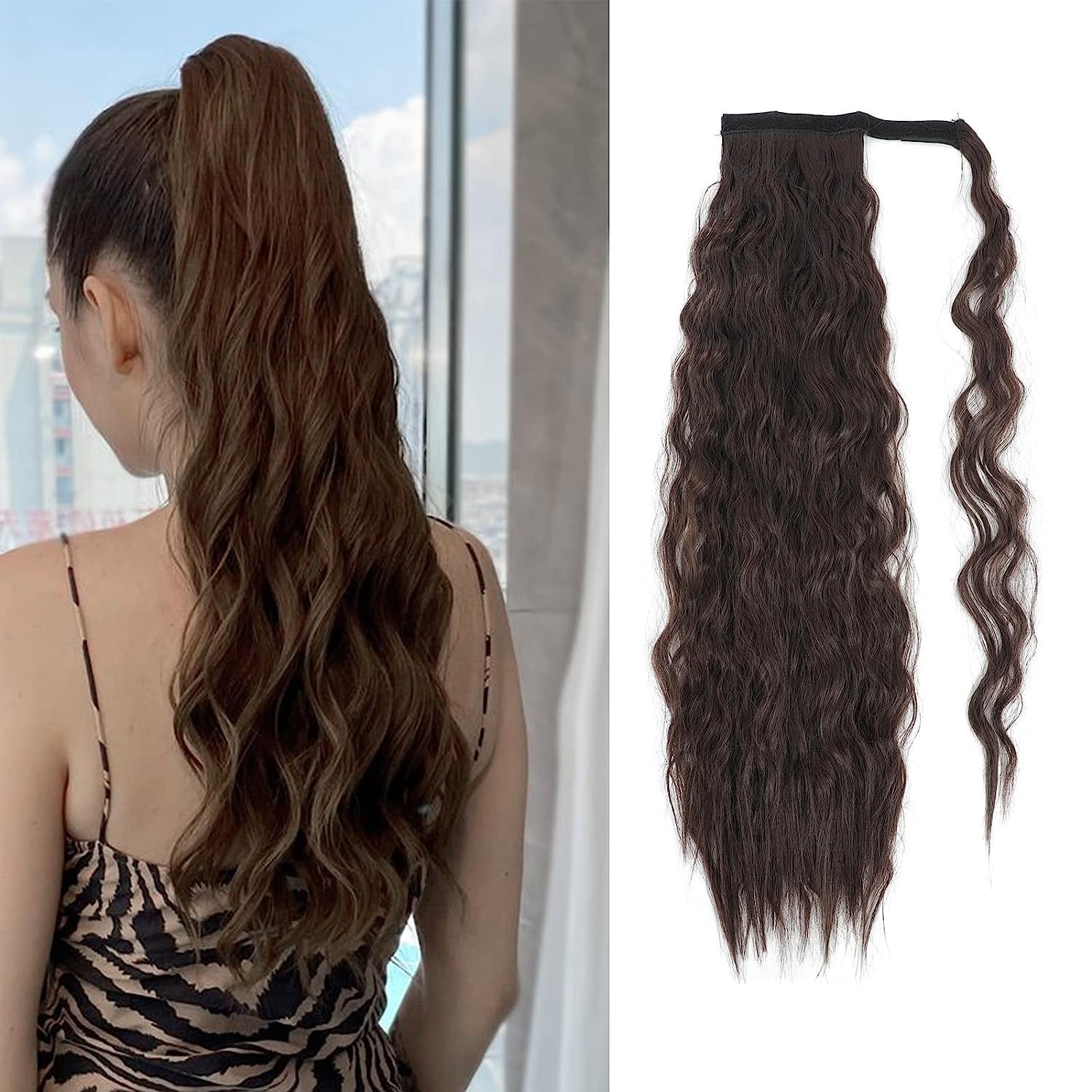 UTOURS Fashion Corn Perm Velcro Hair Extensions Fluffy Corn Whisker ...