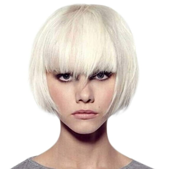 UTOURS Girls Fashion Short White Cool Wig Women Handsome Realistic Short Hair Wig(2Pack)
