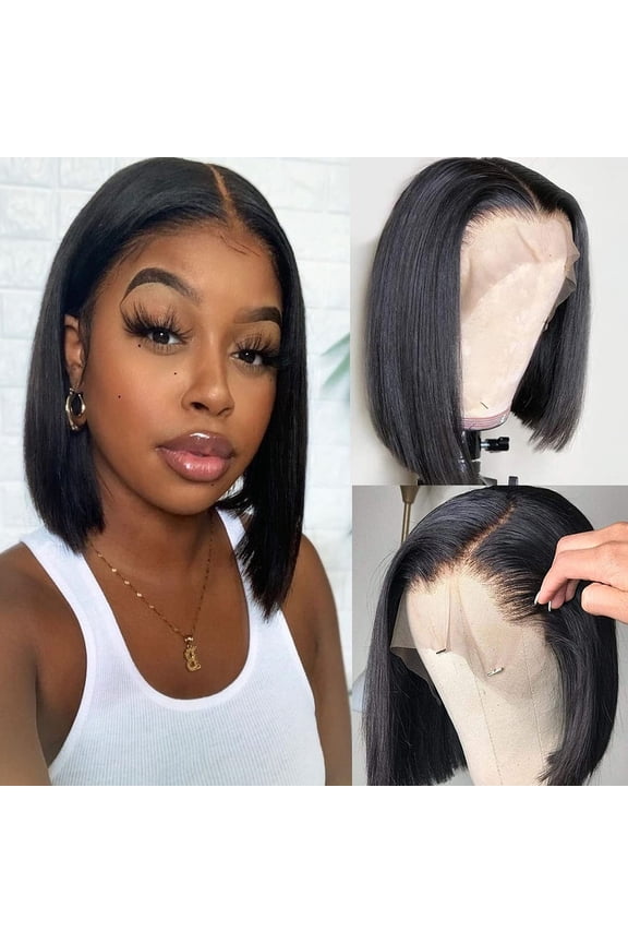 Grey Short Pixie Cut Bob - Wigs For Women and Girls, Wavy Wigs, Glueless