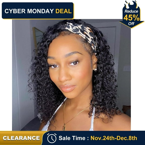 UTOURS Headband Wigs Curly Glueless Wig for Black Woman Synthetic Braid Hair Wig