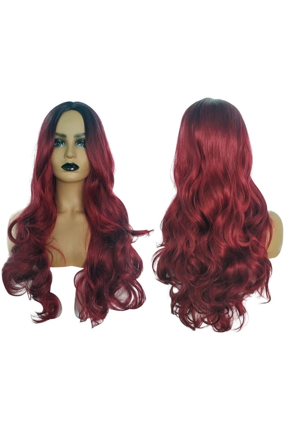Human Hair Wigs For Women Black Color Natural Lace Hair Black Women Natural Party Cosplay Red Long Wave Sexy Curly Wav